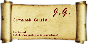 Juranek Gyula névjegykártya